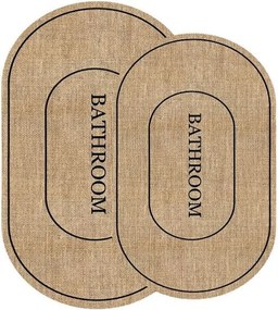 Tappetini da bagno nero-marrone in set di 2 pezzi 60x90 cm Jute Look - Mila Home