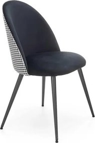 Sedia K478 Velluto Bianco-Nero - H 84cm