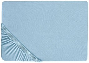 Lenzuolo con angoli cotone azzurro 180 x 200 cm HOFUF Beliani