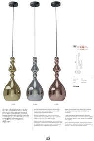 Redo 01-2937 - Lampadario a sospensione con cavo AMBIX 1xE27/42W/230V Ø 18 cm dorato