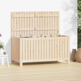 Contenitore Da Giardino 121x55x64 Cm İn Legno Massello Di Pino /
