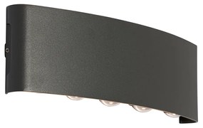 Lampada da parete per esterni grigio scuro con LED 10 luci IP54 - Silly