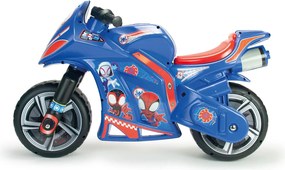 Moto Cavalcabile per Bambini 4-7 anni a Spinta Marvel Spidey 99x39x61 cm fino a 50 kg con Maniglia di Trasporto Blu...