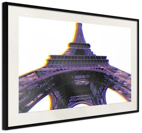 Poster  Symbol of Paris (Purple)  Cornice Quadri Cornice nera con pass-partout, Larghezza x Altezza Home decor 30x20