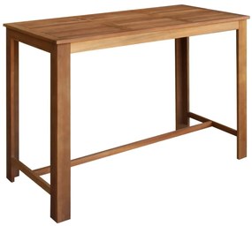 Tavolo e sgabelli bar set 7 pz in legno massello di acacia