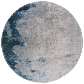 Tappeto rotondo lavabile blu-grigio ø 120 cm - Vitaus