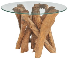Tavolino da caffè in legno di teak massello 60 cm