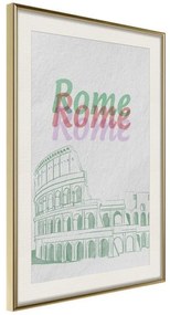 Poster  Pastel Rome  Cornice Quadri Cornice d'oro con passe-partout, Larghezza x Altezza Home decor 20x30