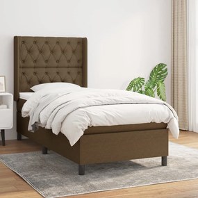 Giroletto A Molle Con Materasso Marrone Scuro 80x200 Cm Tessuto /