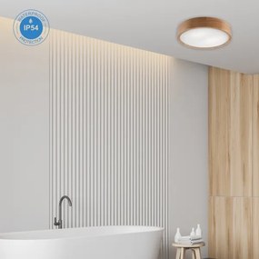 Plafoniera da bagno OAK 3xE27/15W/230V in rovere, Ø 37 cm, IP54