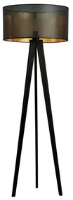 Piantana Moderno Drago Acciaio Nero Oro 1 Luce E27 Ip20