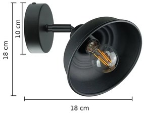 Faretto da parete FAUN 1xE27/60W/230V nero