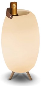 Lampada da terra bianca 40,5 cm con LED e diffusore dimmerabile RGB IP44 con telecomando - Apolo
