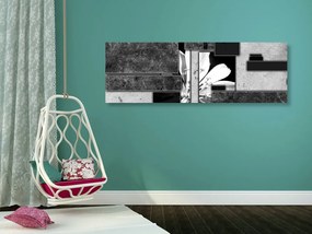 Quadro su tela – Astrazione floreale in bianco e nero