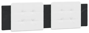 Letto con materasso nero e bianco 180x200 cm in similpelle