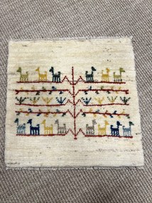 Gabbeh Tappeto 40x40 Beige (Iran) Annodato A Mano