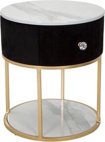 Comodino in nero e oro Montpellier - Mauro Ferretti