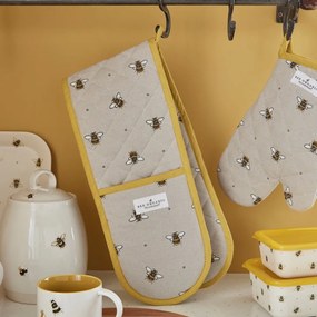 Presina doppia in cotone giallo-beige Bumble Bees - Cooksmart ®