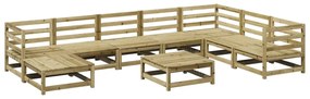 Set divani da giardino 9 pz in legno impregnato di pino