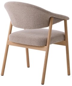 Set di sedie da pranzo beige in rovere massiccio con braccioli 2 pz Elk – Unique Furniture