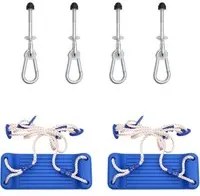 Seggiolini Altalena 2 pz con Pietre Arrampicata Blu Polietilenecod mxl 88681