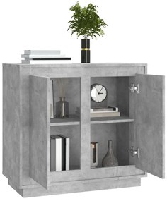 Credenza grigio cemento 80x34x75 cm in legno multistrato