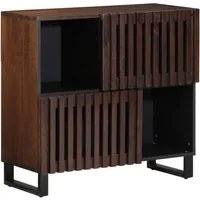 Credenza Marrone 80x34x75 cm in Legno Massello di Mango 377571