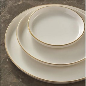 Set da tavola 16 pezzi beige/dorato in porcellana