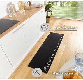 Runner da cucina nero, 50 x 150 cm Cook &amp; Clean - Zala Living