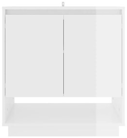 Credenza Bianco Lucido 70x41x75 cm in Truciolato