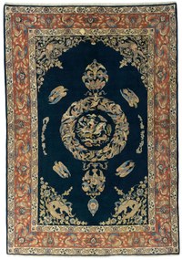 Ghom Tappeto persiano 300 x 210 Blu (Iran) Annodato A Mano
