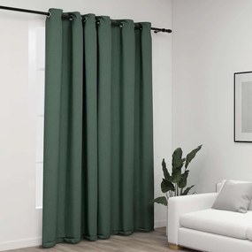 Tenda Oscurante Effetto Lino Con Occhielli Verde 290x245 Cm /