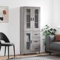 Credenza Grigio Sonoma 69,5x34x180 cm in Legno Multistrato 3198615