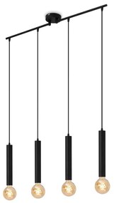 Briloner - Lampadario a sospensione con filo LONGA 4xE27/60W/230V nero