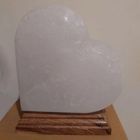 Lampada di Sale Himalayano Bianco naturale a forma di Cuore 4Kg