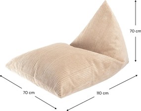 Pouf a sacco per bambini marrone chiaro con rivestimento in velluto a coste Big Lounger – Wigiwama