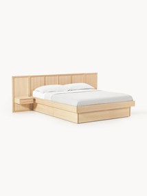 Letto in legno con comodini e testiera Nanto