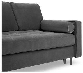 Divano letto in velluto grigio scuro Santo - Milo Casa