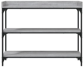 Tavolino consolle con ripiani grigio sonoma 100x30x80 cm