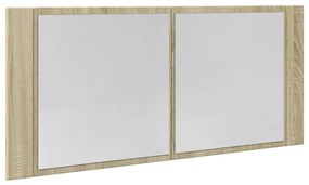 Mobile specchio led rovere sonoma 100x12x45cm legno multistrato