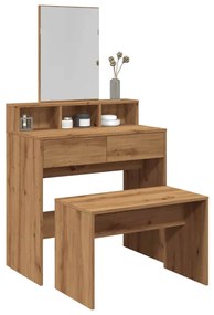 Sgabello Da Toeletta Rovere Artigianale 70x35x45 Cm Truciolato /