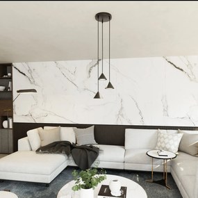 Lampadario a Sospensione in Acciaio ELIT 3 PREMIUM Nero 3xGX53
