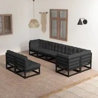 Set Divani da Giardino 8 pz con Cuscini Legno Massello di Pino 3076668