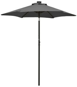 Ombrellone Con Luci Led Antracite 200x211 Cm İn Alluminio /