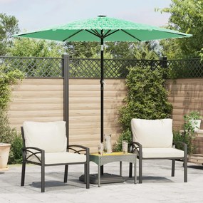 Ombrellone Giardino Con Palo İn Acciaio Verde 223x223x213 Cm /