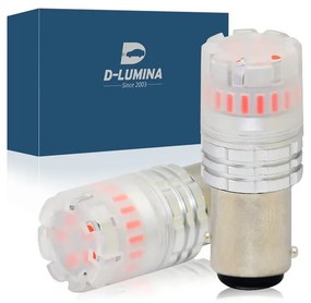 Lampada Led 1157 BAY15D P21/5W Canbus Rosso 12V No Errore IP67 Illuminazione 360 Gradi