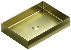 Lavabo D'Appoggio 55x38 Cm Con Piletta Di Scarico Karag "Saturn" Oro