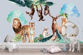 Adesivo murale animali dello zoo 100 x 200 cm