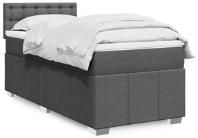 Giroletto A Molle Con Materasso Grigio Scuro 80x200 Cm Tessuto /