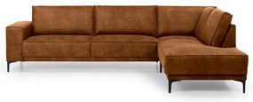 Divano angolare in similpelle marrone cognac (angolo destro) Copenhagen - Scandic